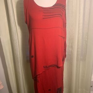 Chic Asymmetrical Red Dress